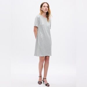 Gap Light Gray Silver Sequin Mini Dress